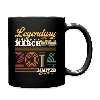 Légendaire depuis Mars 2014 Vintage Cadeau - Mug uni - noir - Droite