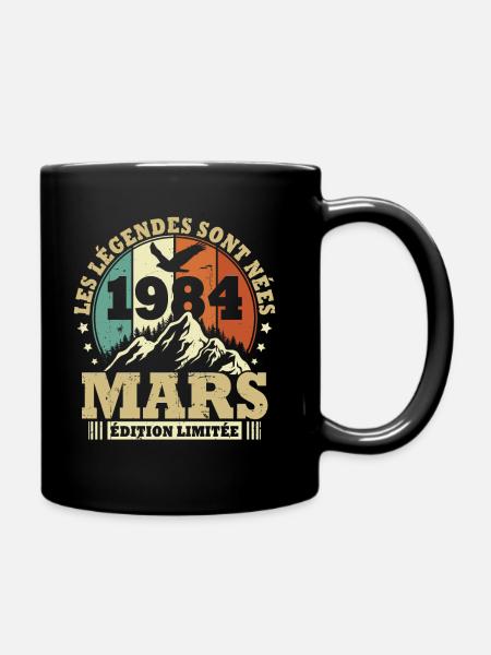 Vintage Mars 1984 Vintage Cadeau Anniversaire - Mug uni - noir