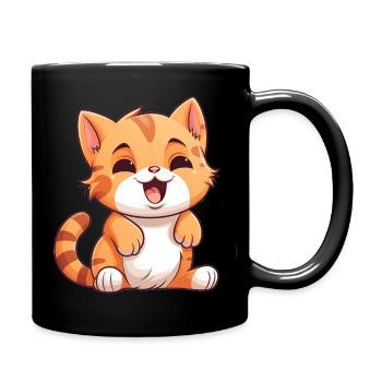 Cheerful Whiskers - Full Colour Mug - black - Right