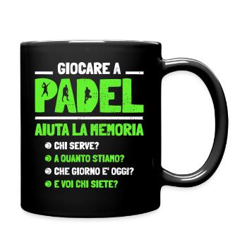 Playing Padel Helps Padel Memory Fun - Full Colour Mug - black - Right