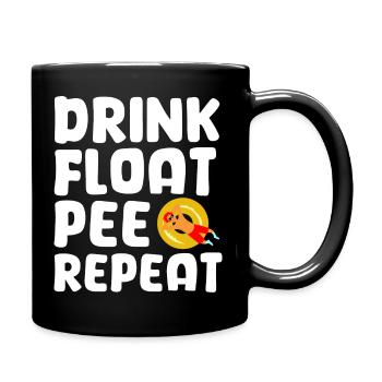 Drink Float Pee Repeat River Floating Tube - Tasse einfarbig - Schwarz - Rechts