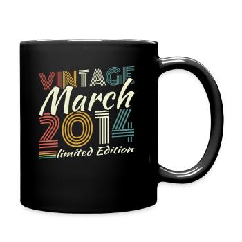 Mars 2014 Vintage Rétro Cadeau D'anniversaire - Mug uni - noir - Droite