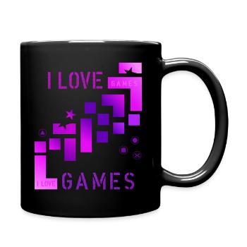 J’adore les jeux - Mug uni - noir - Droite