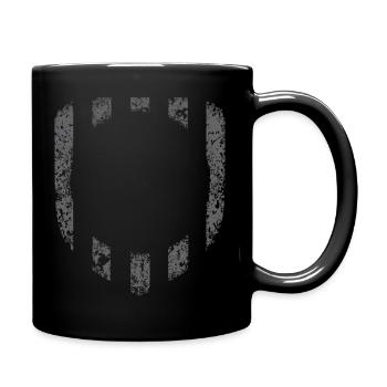 Rahmen Wappen Dunkel Grau - mit Loch VINTAGE - Tasse einfarbig - Schwarz - Rechts