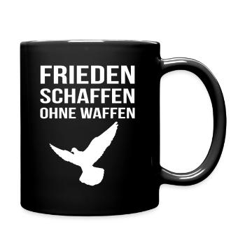 Friedenstaube FRIEDEN SCHAFFEN OHNE WAFFEN - Tasse einfarbig - Schwarz - Rechts