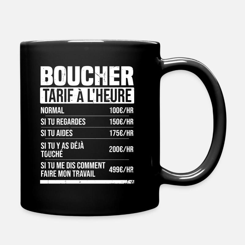 Boucher tarif à l'heure idée cadeau humour - Mug uni - noir