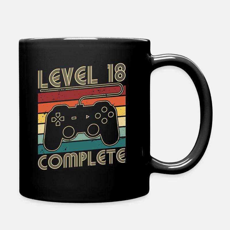 Level 18 Complete 18 Jahre Geburtstags Geschenk - Tasse einfarbig - Schwarz