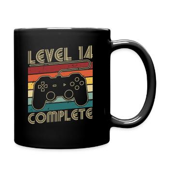 Level 14 Complete 14 Jahre Geburtstags Geschenk - Tasse einfarbig - Schwarz - Rechts