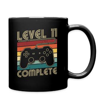 Level 11 Complete 11 Jahre Geburtstags Geschenk - Tasse einfarbig - Schwarz - Rechts