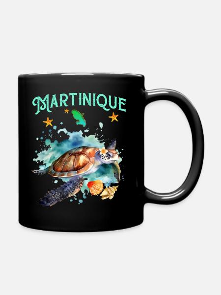 Martinique Schildkrötenstrände Schalentiere Westindische Inseln - Tasse einfarbig - Schwarz