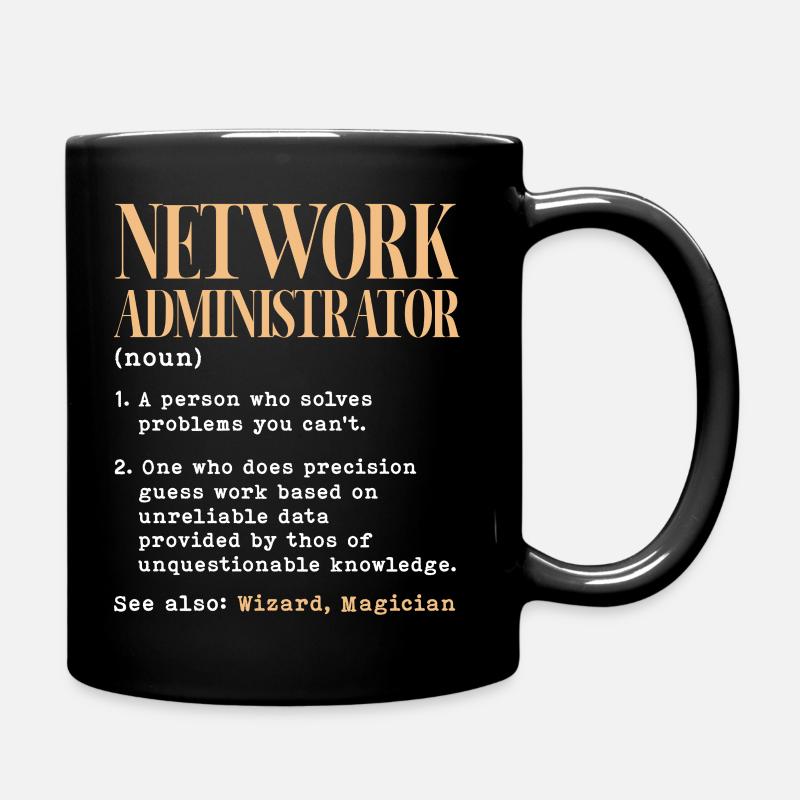 Network administrator Definition - Tasse einfarbig - Schwarz