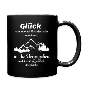 Glück In Den Bergen - Tasse einfarbig - Schwarz - Rechts