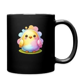 Colorful Chick In Easter Egg Shape - Full Colour Mug - black - Right
