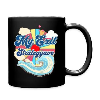 Beach Waves Relaxing Vacation Sunset Summer - Tasse einfarbig - Schwarz - Rechts