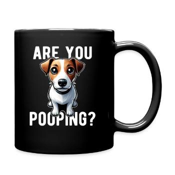 Faites-vous caca ? Drôle de chien Jack Russel - Mug uni - noir - Droite