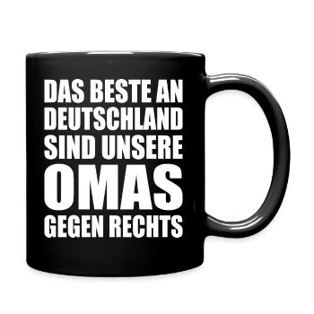 beste an deutschland sind unsere omas gegen rechts - Tasse einfarbig - Schwarz - Rechts