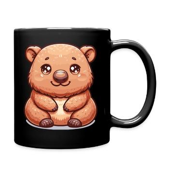 niedliches Wombat - Tasse einfarbig - Schwarz - Rechts