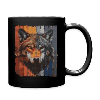 Urbaner Wolf - Tasse einfarbig - Schwarz - Rechts