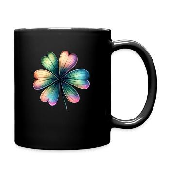 Saint Patrick's Colorful Shiny Shamrock - Full Colour Mug - black - Right