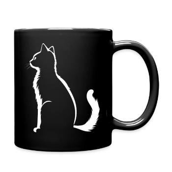 cat, cat motif, cute, gift, gift ideas - Full Colour Mug - black - Right
