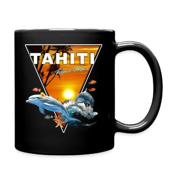 Tahiti Französisch-Polynesien Delfin - Tasse einfarbig - Schwarz - Rechts