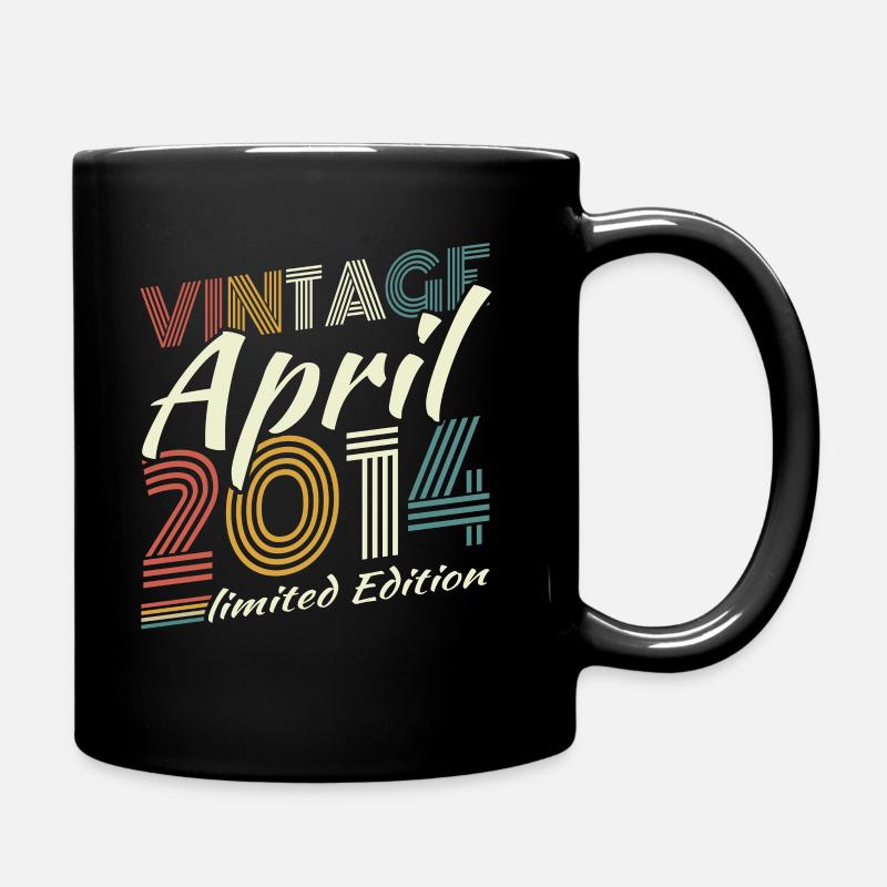 April 2014 Vintage Retro Geburtstagsgeschenk - Tasse einfarbig - Schwarz