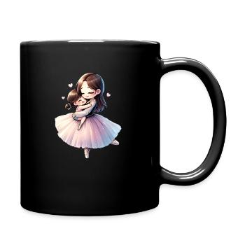 Ballerina Mom Giving Her Daughter a Hug - Full Colour Mug - black - Right