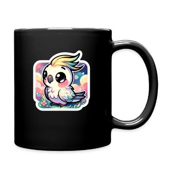 Une calopsitte Chibi mignonne dans un paysage coloré - Mug uni - noir - Droite