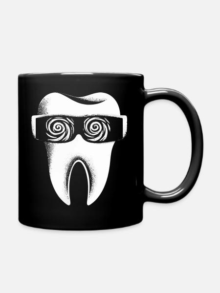 Sonnenbrille Zahn mit Style - Lustiges Geschenk! - Tasse einfarbig - Schwarz