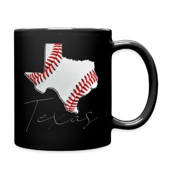 Vrai Baseball au Texas Carte de l’État TX - Mug uni - noir - Droite