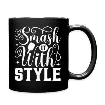 Pickleball-Smash - Tasse einfarbig - Schwarz - Rechts