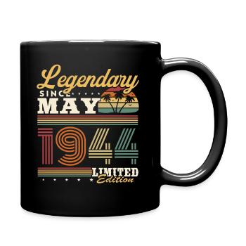Legendary Since May 1944 Vintage Retro Birthday - Full Colour Mug - black - Right