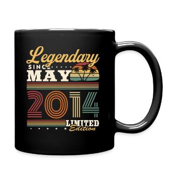 Legendär seit Mai 2014 Jahrgang Retro Geburtstag - Tasse einfarbig - Schwarz - Rechts