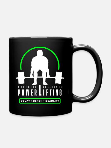 Powerlifting Deadlift - Rise to The Challenge - Full Colour Mug - black