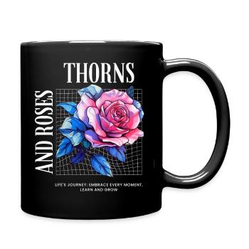 Épines et Roses - Fleurs de Roses - Mug uni - noir - Droite