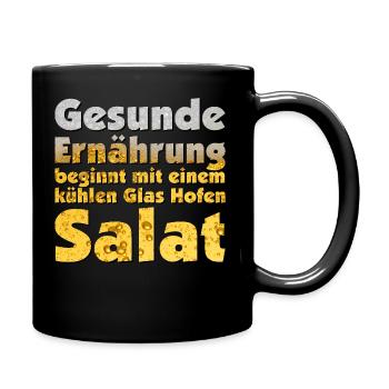 Healthy eating starts with hop salad - Full Colour Mug - black - Right