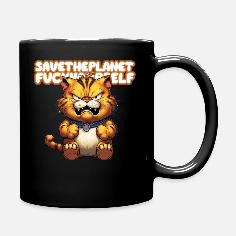 Angry Cat - Tasse einfarbig - Schwarz
