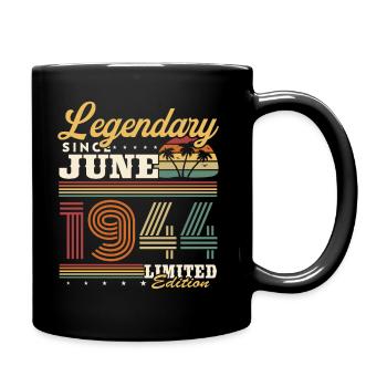 Legendary Since June 1944 Vintage Retro Birthday - Full Colour Mug - black - Right