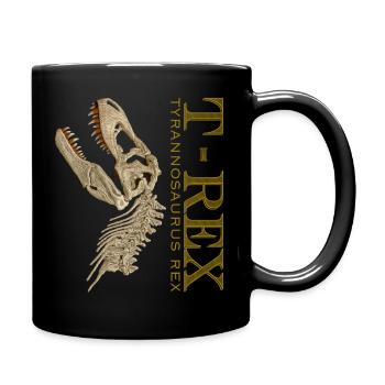 T-Rex Skull bone - Full Colour Mug - black - Right