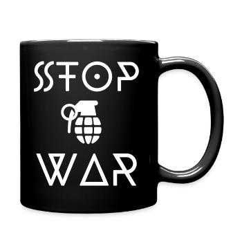 KRIEG STOPPEN - Tasse einfarbig - Schwarz - Rechts