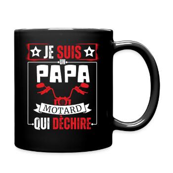 Ich bin ein Biker Dad Who T-Shirt - Tasse einfarbig - Schwarz - Rechts