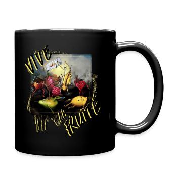 "Vive La Fruité" - Tasse einfarbig - Schwarz - Rechts