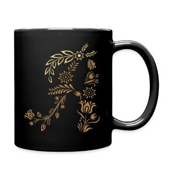 Buchstabe A, Initiale - Tasse einfarbig - Schwarz - Rechts