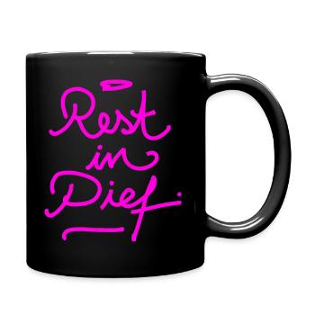 REPOS À PIEF (R.I.P.) Écriture - Mug uni - noir - Droite