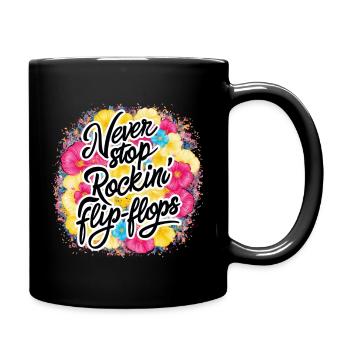 Conception de tongs Never Stop Rockin' - Mug uni - noir - Droite