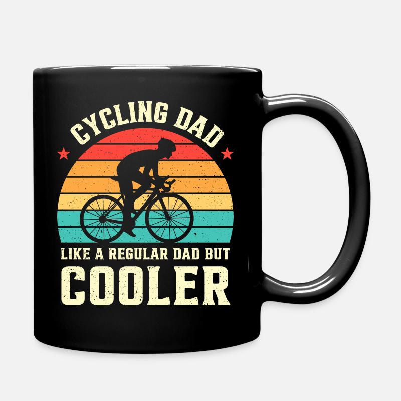 Papa cycliste comme un papa ordinaire mais plus cool - Mug uni - noir