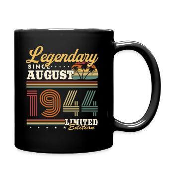 Legendary since August 1944 Vintage Birthday - Full Colour Mug - black - Right