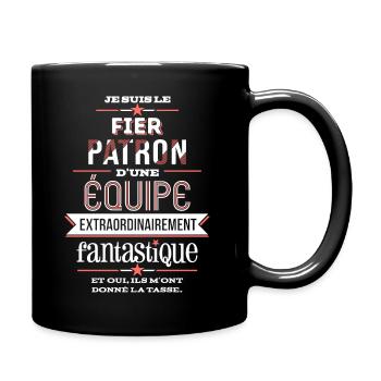 Stolzer Anführer eines fantastischen Teams - Tasse einfarbig - Schwarz - Rechts