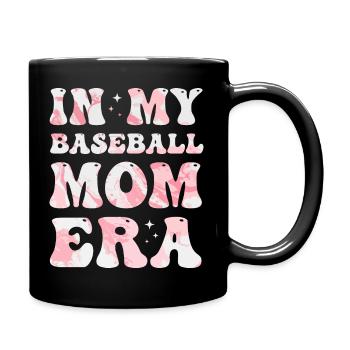 À l’époque de ma mère de baseball, maman de baseball colorée - Mug uni - noir - Droite