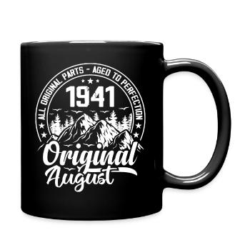 August 1941 Original:83 Jahre altes Geburtstagsgeschenk - Tasse einfarbig - Schwarz - Rechts